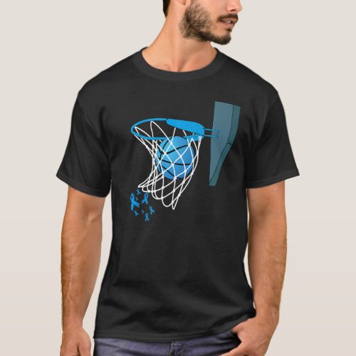 Basketball Player Blue Ribbon Diabetes Awareness S T_Shirt