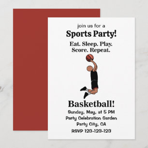 Basketball Player Boys Sports Party Invitation