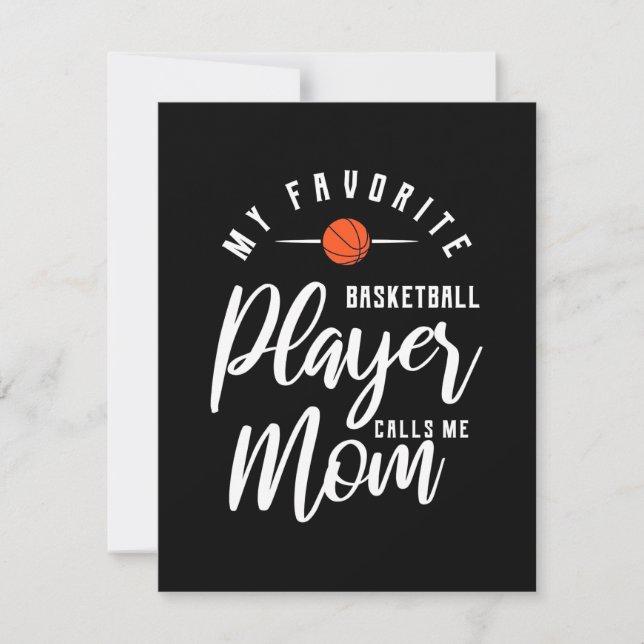 Basketball Player Calls Me Mom Thank You Card (Front)