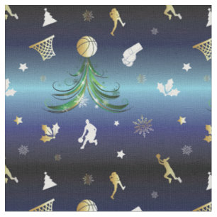 Basketball Player Christmas Tree Fabric