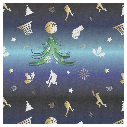 Basketball Player Christmas Tree Fabric