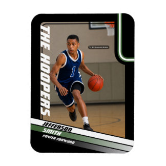 Basketball Player Custom Black Green Photo Magnet
