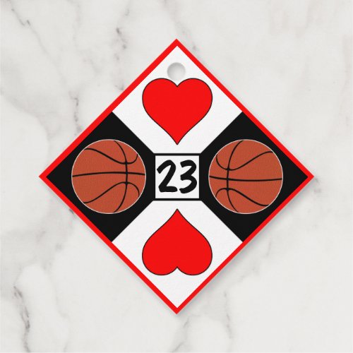 Basketball Player Custom Jersey Number Cute Party Favor Tags