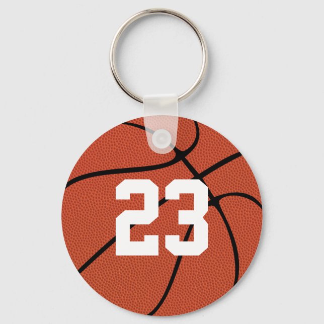 Basketball Player Custom Jersey Number or Letters Keychain (Front)