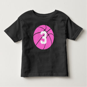 Basketball Player Custom Jersey Number Pink Bball Toddler T-shirt
