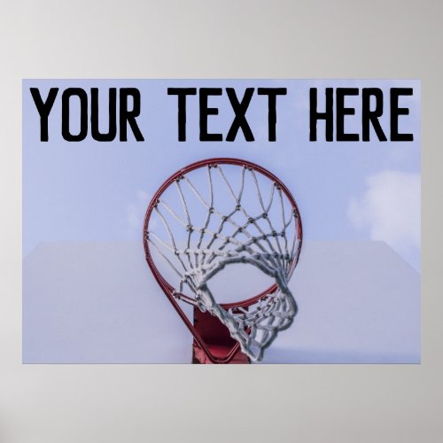 Basketball Player Custom Name or Text Sports Poster