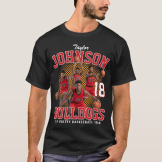 Basketball Player Custom Photo Retro Bootleg Red T-Shirt