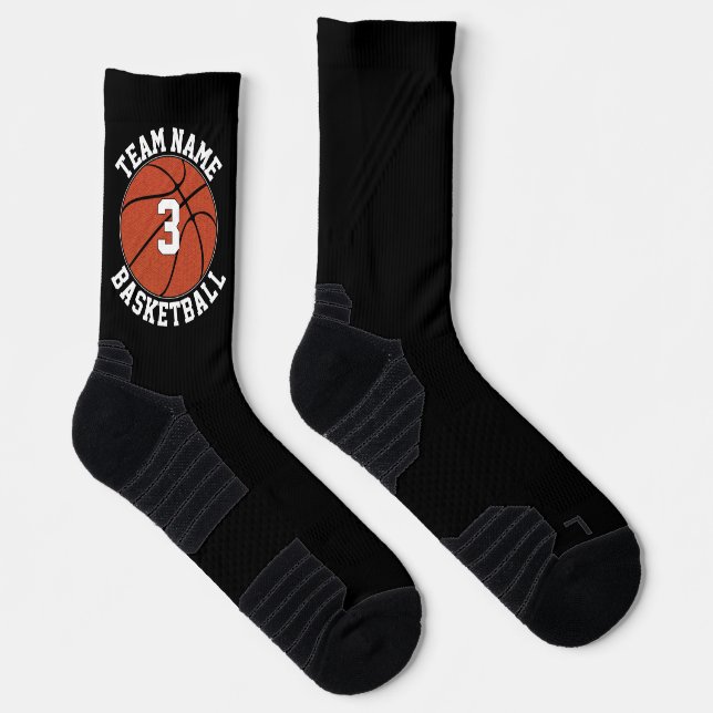 Basketball Player Custom Team Name & Number Sports Socks (Right)