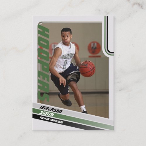 Basketball Player Custom Trading Card Black Green