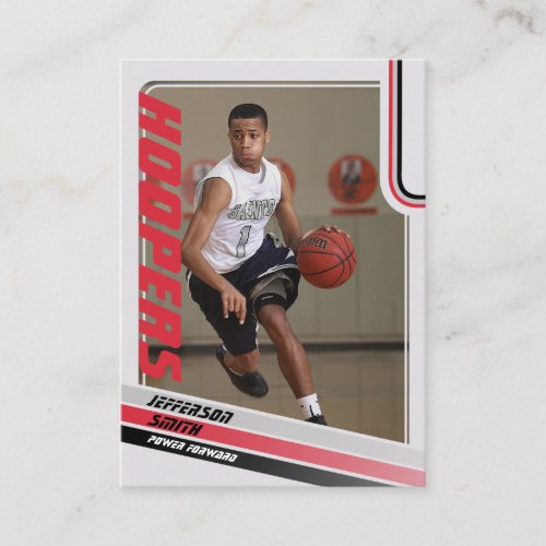Basketball Player Custom Trading Card In Black Red