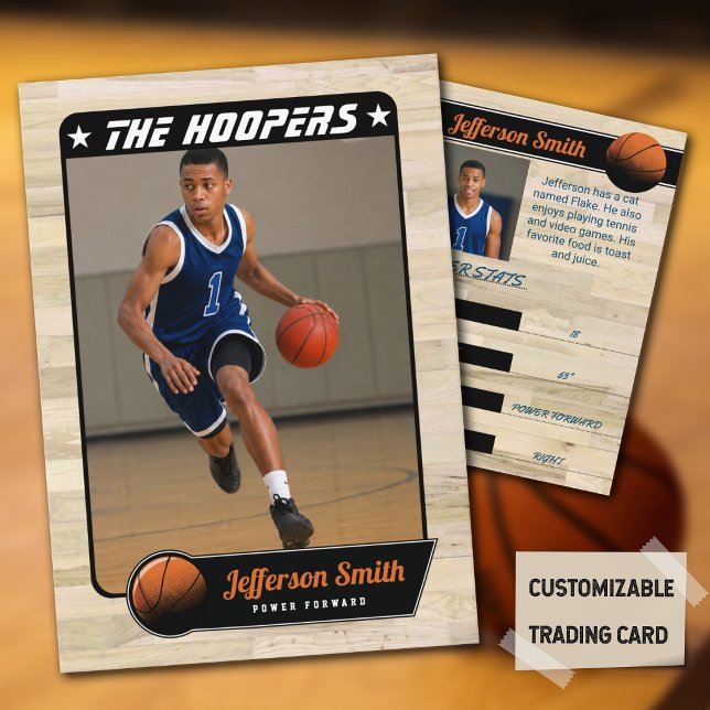 Basketball Player customizable Trading Card  (A stylish way to build a unique basketball card collection)