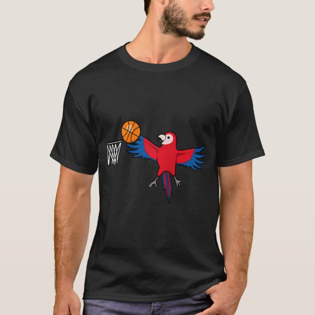 Basketball Player Cute Parrot Hobby Sports 	 Baseb T-Shirt (Front)