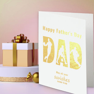Basketball Player Dad Happy Father's Day Foil Card