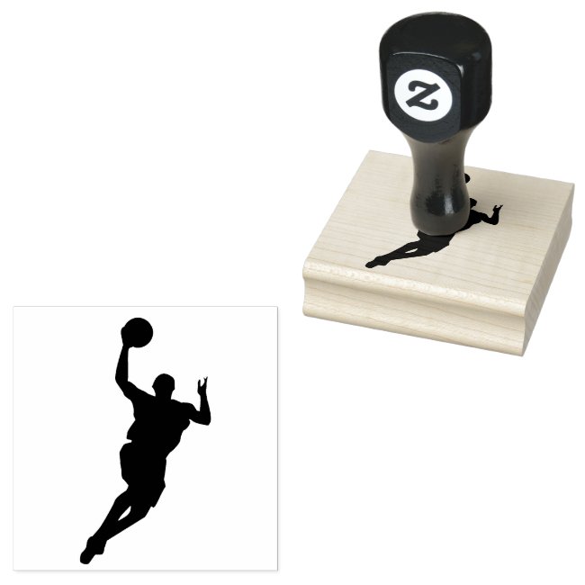 Basketball Player Design Wooden Stamp