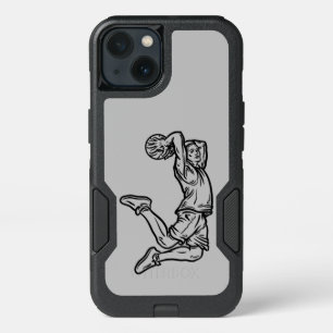 Basketball Player Doing Slam Dunk Dark Design iPhone 13 Case