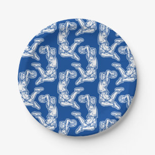 Basketball Player Doing Slam Dunk Light Design Paper Plates