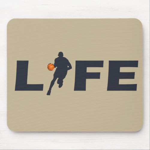 Basketball player dribble with orange ball mouse pad