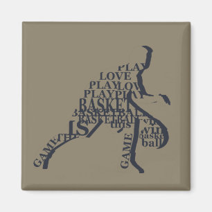 Basketball player dribbling magnet