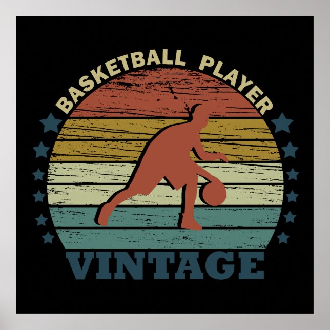 Basketball player dribbling poster (Front)