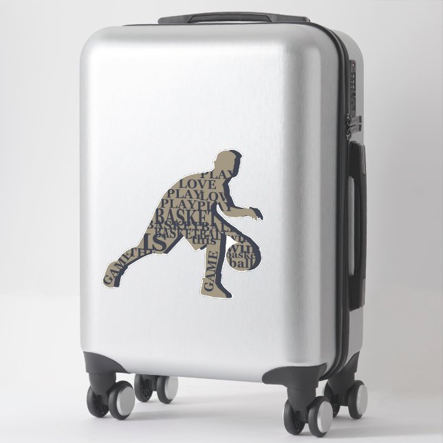 Basketball player dribbling  sticker (Suitcase)