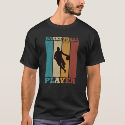 Basketball player dribbling vintage retro style T_Shirt