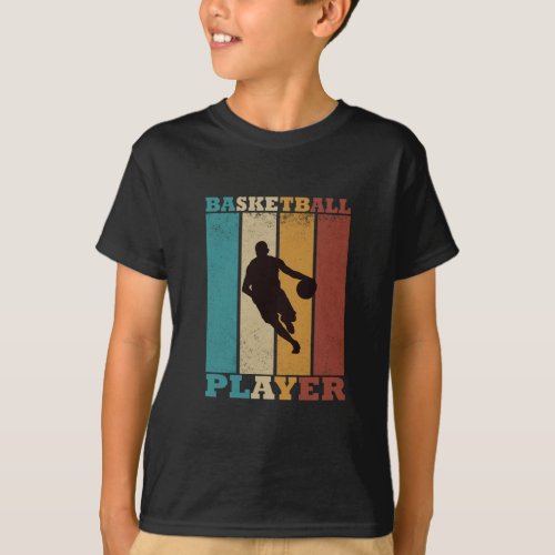 Basketball player dribbling vintage retro style T_Shirt