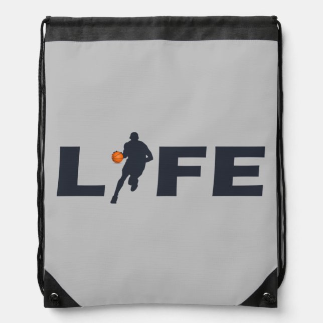 Basketball player driblling  drawstring bag (Front)