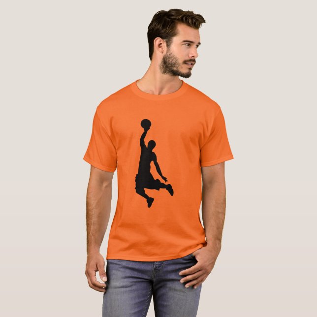 Basketball Player Dunk Basketball Hoop Sports T-Shirt (Front Full)