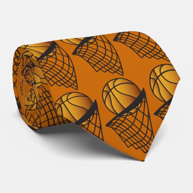Basketball Player Dunk It Neck Tie (Rolled)