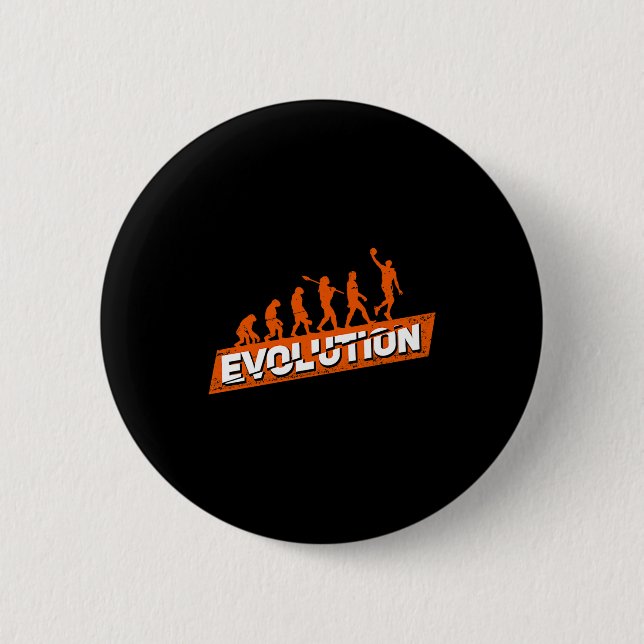 Basketball Player Evolution Gift Illustration Button (Front)
