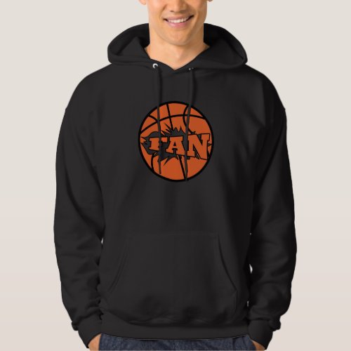 Basketball player fan orange ball hoodie