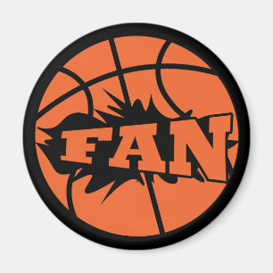 Basketball player fan orange ball magnet