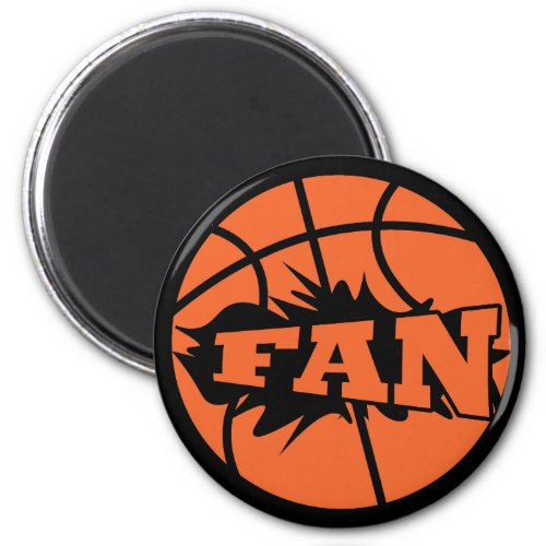 Basketball player fan orange ball magnet