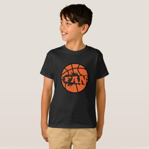Basketball player fan orange ball T_Shirt