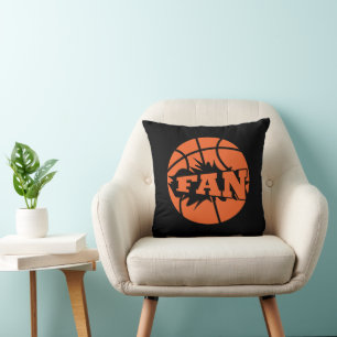 Basketball player fan throw pillow