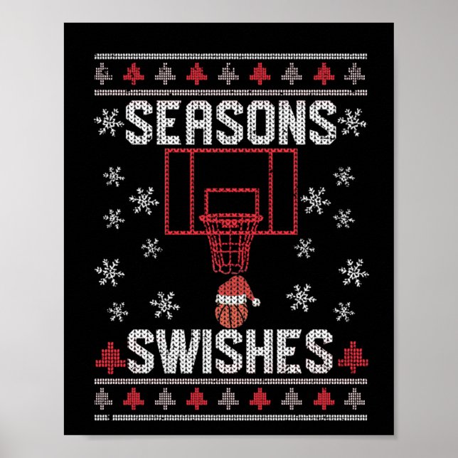 Basketball Player Fan Ugly Christmas PJ Poster (Front)