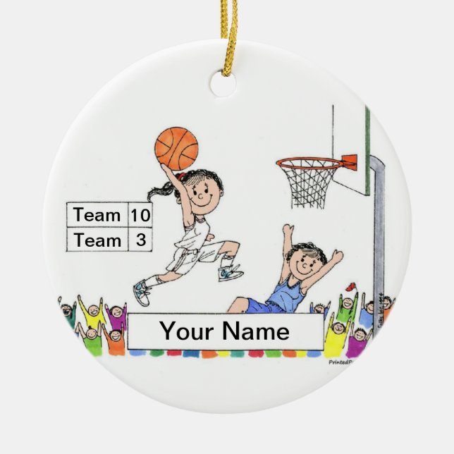 Basketball Player - female Ceramic Ornament (Front)