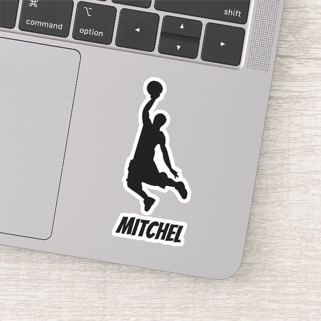 Basketball Player First Name with Black Text Sticker (Detail)