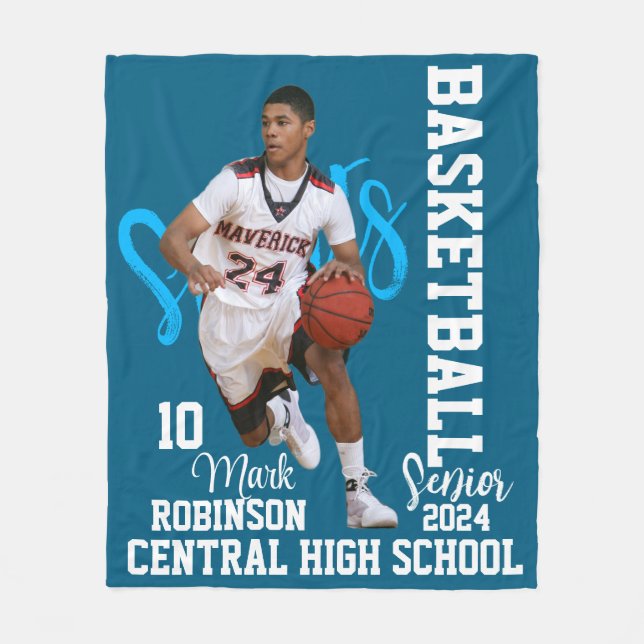 Basketball Player Game Photo Fleece Blanket (Front)