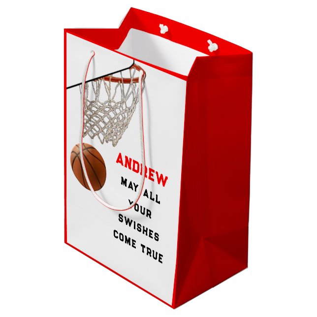 Basketball Player Gift Medium Gift Bag (Back Angled)