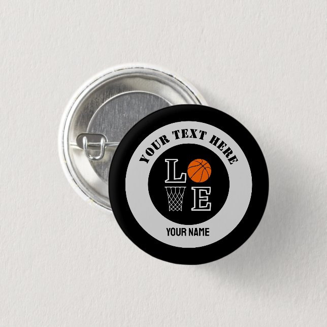 Basketball Player Girl, Basketball Girl  Birthday Button (Front & Back)