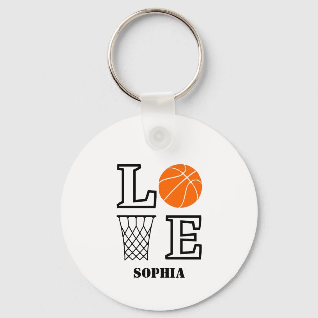 Basketball Player Girl, Basketball Girl  Birthday Keychain (Front)