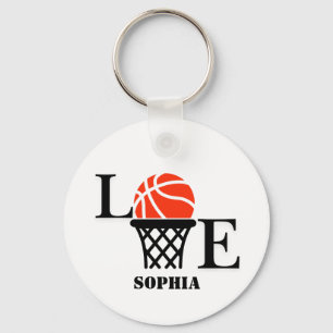 Basketball Player Girl, Basketball Girl Birthday Keychain