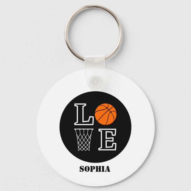Basketball Player Girl, Basketball Girl  Birthday Keychain (Front)