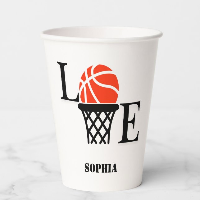 Basketball Player Girl, Basketball Girl  Birthday Paper Cups (Front)