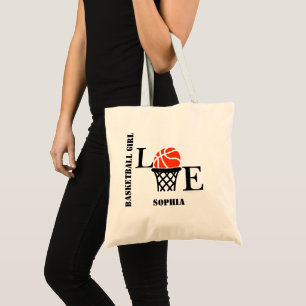 Basketball Player Girl, Basketball Girl Birthday Tote Bag