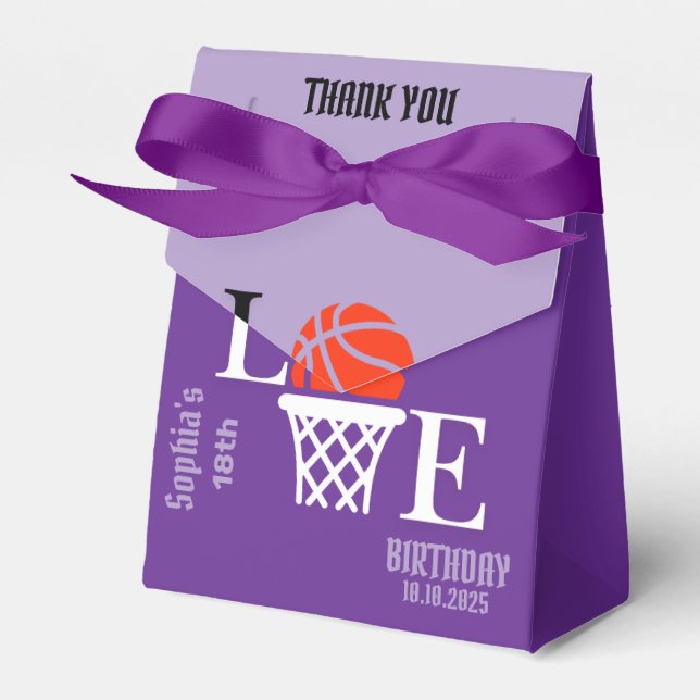 Basketball Player Girl, Basketball Girl Team Favor Boxes (Front Side)