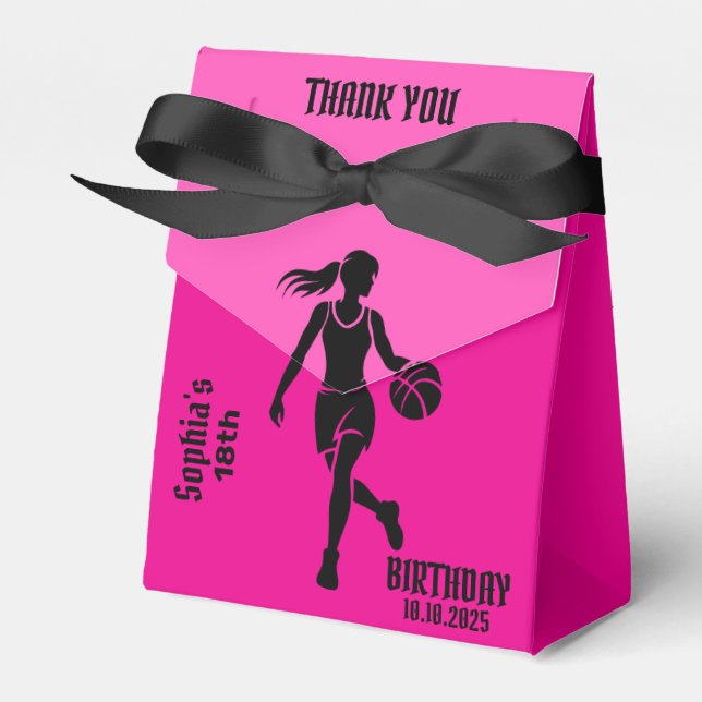 Basketball Player Girl, Basketball Girl Team Favor Boxes (Front Side)