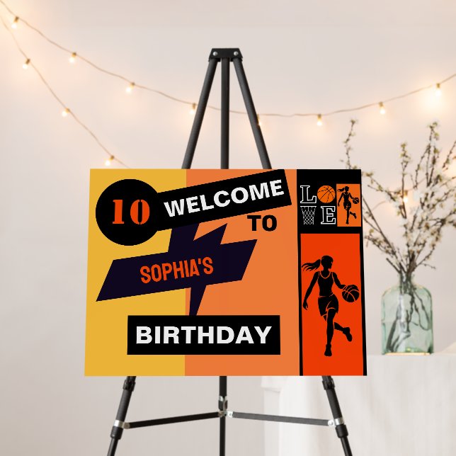 Basketball Player Girl Birthday  Foam Board (In Situ (Stand))