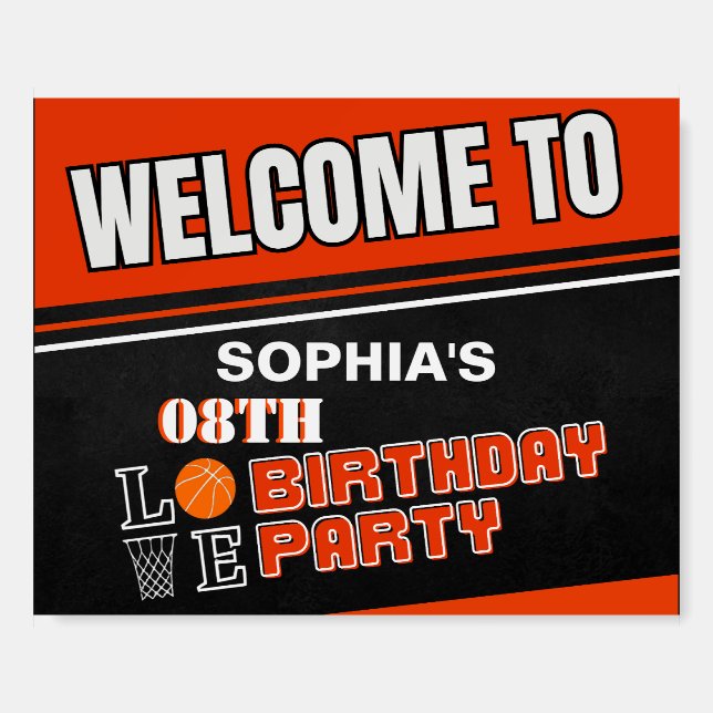 Basketball Player Girl Birthday Party Foam Board (Front)